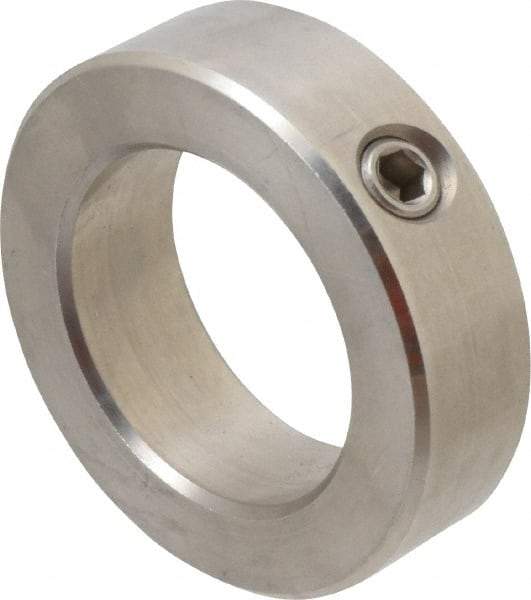 Climax Metal Products - 1-15/16" Bore, Stainless Steel, Set Screw Shaft Collar - 3" Outside Diam, 7/8" Wide - Apex Tool & Supply