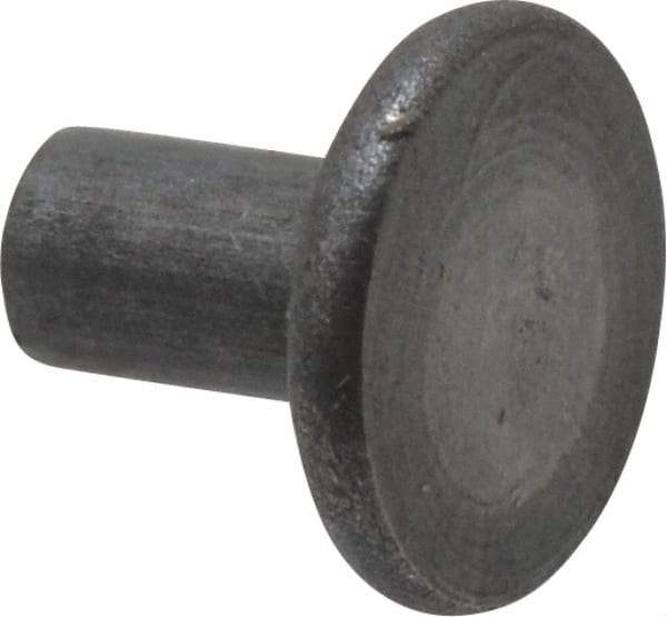 RivetKing - 0.091" Body Diam, Flat Steel Tinners Solid Rivet - 0.166" Length Under Head - Apex Tool & Supply