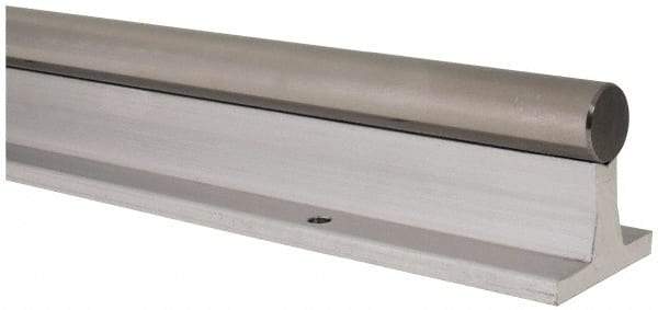 Thomson Industries - 3/4" Shaft Diam, 1-3/4" Base Width, Steel Shaft, Aluminum Rail, Round Shaft Assemblies - 24" Long, 0.38" Neck Width - Apex Tool & Supply
