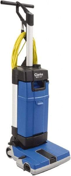 Clarke - 12" Cleaning Width, Electric Floor Scrubber - 0.94 hp, 2,100 RPM, 72" Water Lift, 0.8 Gal Tank Capacity - Apex Tool & Supply
