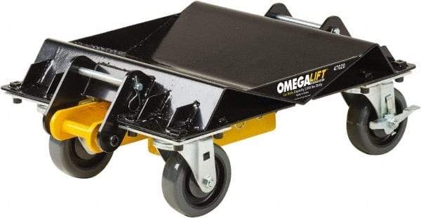 Omega Lift Equipment - 4 Wheel, 2,000 Lb Capacity, One Pair Dolly without Handle - 4" Casters, 10 to 36" Polyurethane Mold on Polyetyhylene Wheels - Apex Tool & Supply