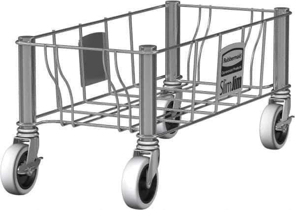 Rubbermaid - Rectangle Stainless Steel Trash Can Dolly - Compatible with 16 & 23 Gal Containers, Compatible with Vented Slim Jim - Apex Tool & Supply