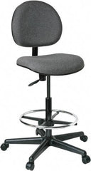 Bevco - 21 to 31" High Adjustable Height Swivel Stool - 27" Wide x 27" Deep, 100% Olefin Seat, Gray - Apex Tool & Supply