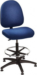 Bevco - 24 to 34" High Adjustable Height Swivel Stool - 27" Wide x 27" Deep, 100% Olefin Seat, Royal Blue - Apex Tool & Supply