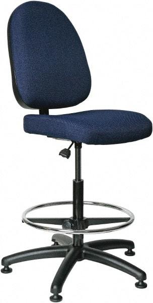 Bevco - 24 to 34" High Adjustable Height Swivel Stool - 27" Wide x 27" Deep, 100% Olefin Seat, Navy - Apex Tool & Supply