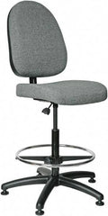 Bevco - 24 to 34" High Adjustable Height Swivel Stool - 27" Wide x 27" Deep, 100% Olefin Seat, Gray - Apex Tool & Supply