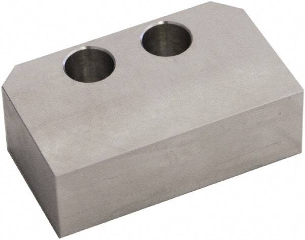 5th Axis - 3" Wide x 1" High x 1.2" Thick, Flat/No Step Vise Jaw - Soft, Steel, Manual Jaw, Compatible with V75100 Vises - Apex Tool & Supply
