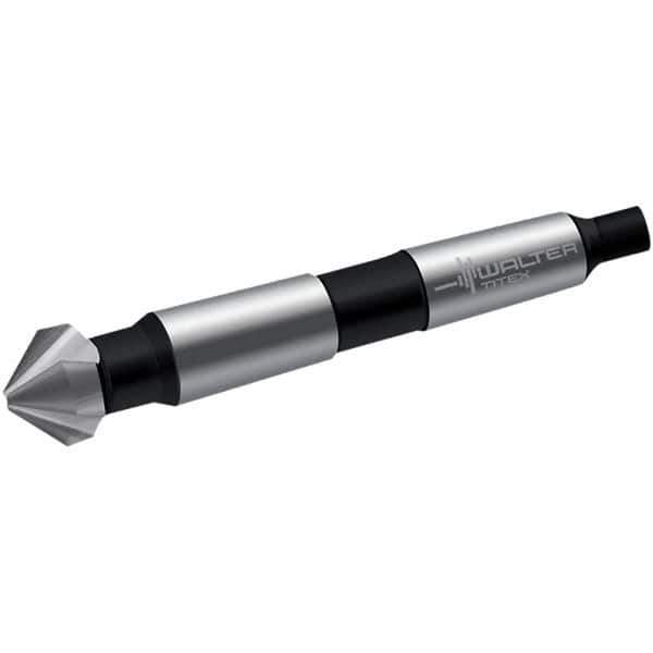 Walter-Titex - 34mm Head Diam, 3 Flute 90° High Speed Steel Countersink - Bright Finish, 118mm OAL, Single End, Morse Taper Shank, Right Hand Cut - Apex Tool & Supply