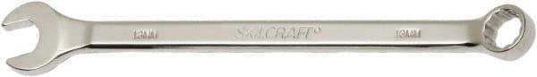 Ability One - 13mm 12 Point Combination Wrench - 15° Offset Angle, Steel, Chrome Finish - Apex Tool & Supply