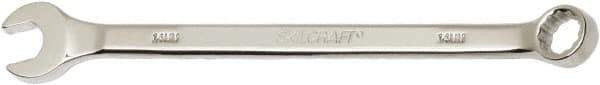 Ability One - 14mm 12 Point Combination Wrench - 15° Offset Angle, Steel, Chrome Finish - Apex Tool & Supply