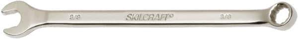 Ability One - 3/8" 12 Point Combination Wrench - 15° Offset Angle, Steel, Chrome Finish - Apex Tool & Supply