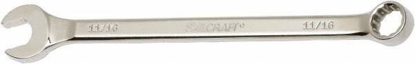 Ability One - 11/16" 12 Point Combination Wrench - 15° Offset Angle, Steel, Chrome Finish - Apex Tool & Supply