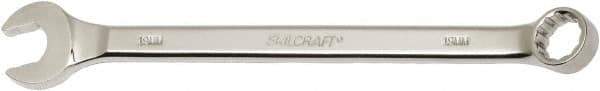 Ability One - 19mm 12 Point Combination Wrench - 15° Offset Angle, Steel, Chrome Finish - Apex Tool & Supply