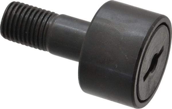 Accurate Bushing - 1" Roller Diam x 5/8" Width, 7/16" Stud Diam x 1" Length, Stud Cam Follower - Steel, 1/2" Thread Length, 7/16-20 Thread, 1-5/8" OAL, 3,030 Lb Dynamic Cap, 3,100 Lb Static Cap - Apex Tool & Supply