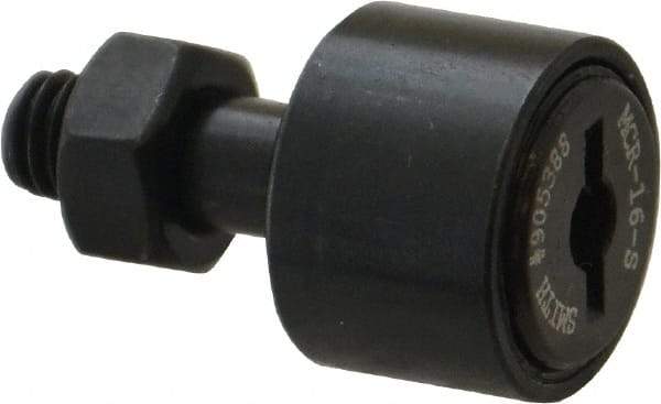 Accurate Bushing - 16mm Roller Diam x 11mm Width, 6mm Stud Diam x 16mm Length, Sealed Stud Cam Follower - Steel, 8mm Thread Length, M6x1 Thread, 28mm OAL, 3,800 N Dynamic Cap, 3,750 N Static Cap - Apex Tool & Supply
