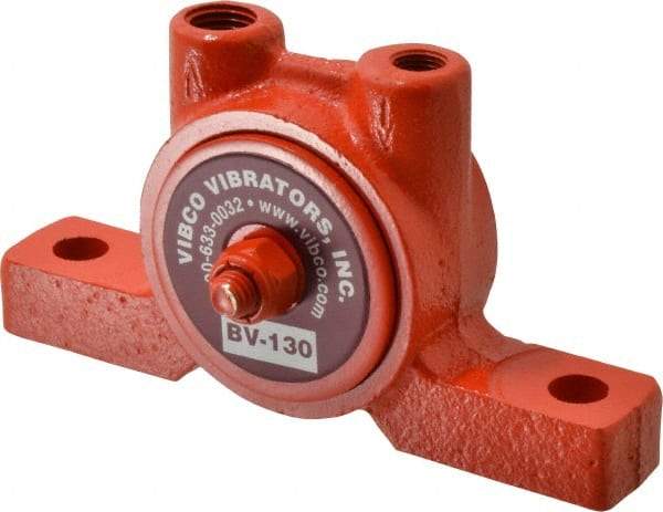 Vibco - 80 Lb. Force, 7-1/2 Cubic Feet per Minute, 19,000 RPM, 76 Decibel, Pneumatic Vibrator - 4-7/8" Long x 1-15/16" Wide x 2-3/4" High, 1/8 Port Inlet, 1/4 Port Outlet - Apex Tool & Supply