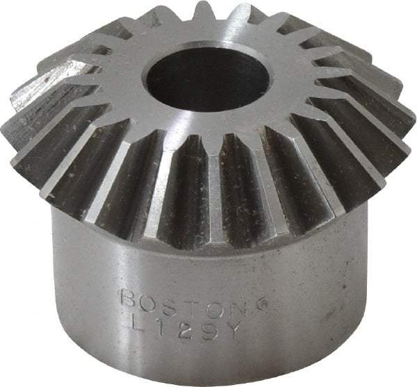 Boston Gear - 10 Pitch, 2" Pitch Diam, 20 Tooth Miter Gear - 0.45" Face Width, 5/8" Bore Diam, 1.62" Hub Diam, 20° Pressure Angle, Steel - Apex Tool & Supply