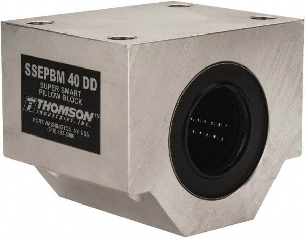 Thomson Industries - 40mm Inside Diam, 13,700 Lbs. Dynamic Capacity, Closed Single Pillow Block Linear Bearing - 91mm Overall Height x 108mm Overall Width, 58mm Btw Mount Hole Centers - Apex Tool & Supply