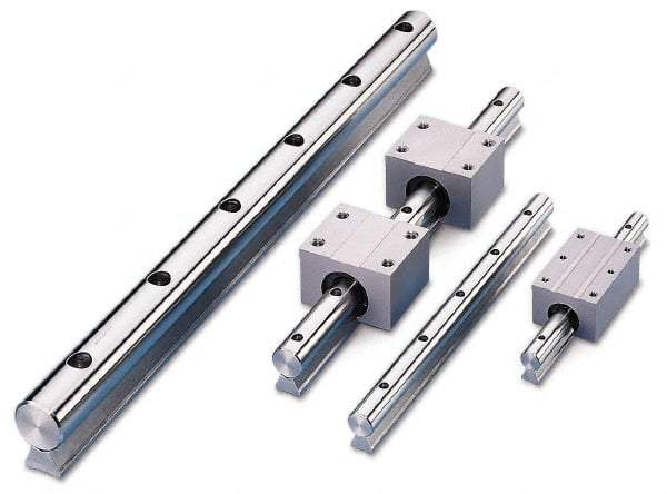 Thomson Industries - 5/8" Shaft Diam, 0.45" Base Width, Steel Shaft, Steel Rail, Round Shaft Assemblies - #5 Bolt, 24" Long - Apex Tool & Supply