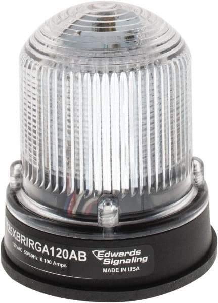 Edwards Signaling - 120 VAC, 4X NEMA Rated, LED, Amber, Green, Red, Multi Status Indicator - 65, 120, 240 Flashes per min, 3/4 Inch Pipe, 3-1/4 Inch Diameter, 3-7/8 Inch High, Panel Mount, Pipe Mount - Apex Tool & Supply