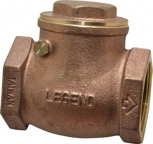 Legend Valve - 1-1/2" Brass Check Valve - Inline, FNPT x FNPT, 200 WOG - Apex Tool & Supply