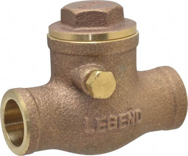 Legend Valve - 1/2" Brass Check Valve - Soldered x Soldered, 200 WOG - Apex Tool & Supply