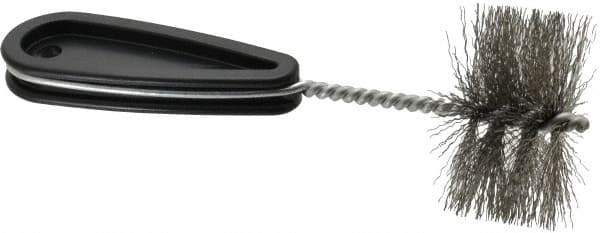 Schaefer Brush - 2-1/4 Inch Actual Brush Diameter, 2 Inch Inside Diameter, Carbon Steel, Plumbing, Hand Fitting and Cleaning Brush - Solid Plastic Hand Fitting Handle with Hole - Apex Tool & Supply
