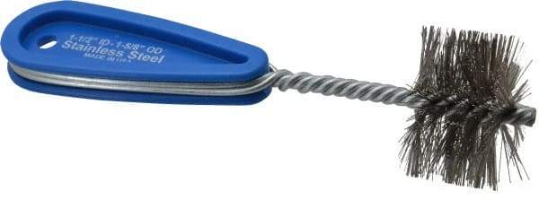 Schaefer Brush - 1-3/4 Inch Actual Brush Diameter, Stainless Steel, Refrigeration, Hand Fitting and Cleaning Brush - 1-5/8 Refrigeration Outside Diameter, Solid Plastic Hand Fitting Handle with Hole - Apex Tool & Supply