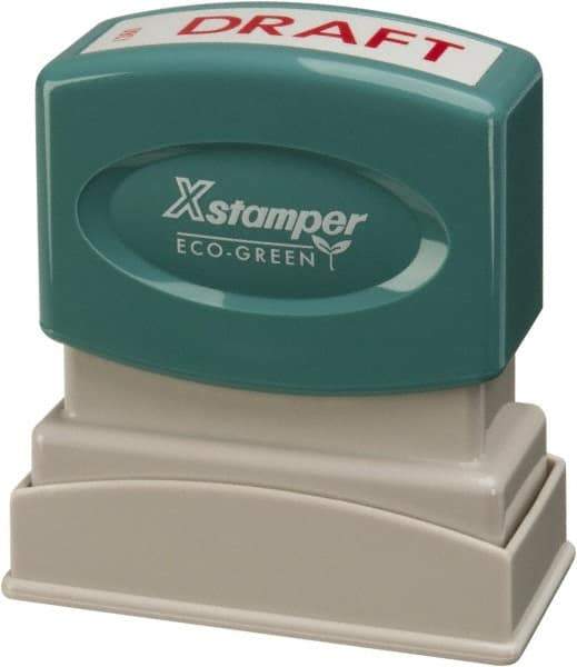 Value Collection - Draft, Red Pre-Inked Stamp - 1/2 Inch Wide x 1-5/8 Inch Long - Apex Tool & Supply