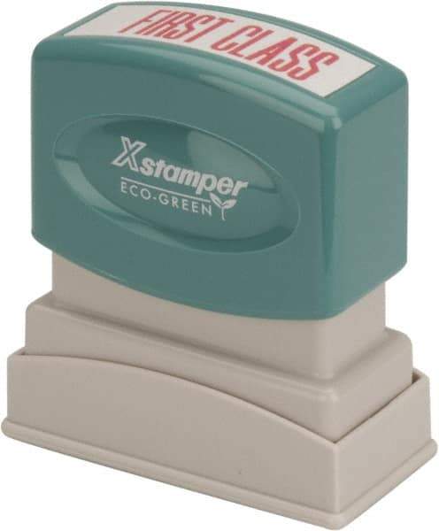 Value Collection - First Class, Red Pre-Inked Stamp - 1/2 Inch Wide x 1-5/8 Inch Long - Apex Tool & Supply