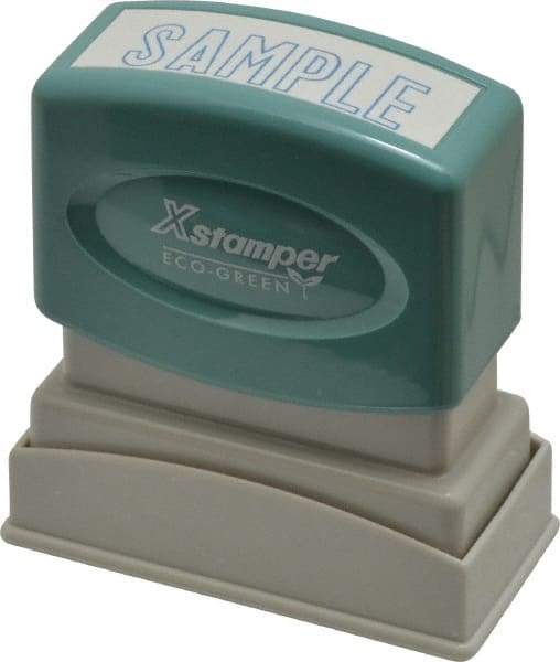 Value Collection - Sample, Blue Pre-Inked Stamp - 1/2 Inch Wide x 1-5/8 Inch Long - Apex Tool & Supply
