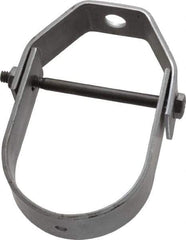 Made in USA - 2" Pipe, 3/8" Rod, Carbon Steel Adjustable Clevis Hanger - Black Coated, 610 Lb Capacity - Apex Tool & Supply