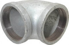 Made in USA - Class 150, 4" Galvanized Pipe 90° Elbow - Threaded, Malleable Iron - Apex Tool & Supply