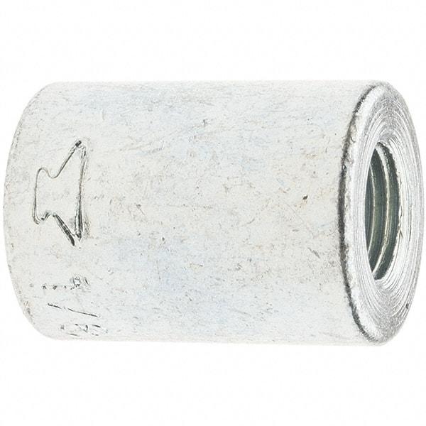 Made in USA - Class 150, 1/8" Galvanized Pipe Coupling (Right Hand) - Threaded, Malleable Iron - Apex Tool & Supply