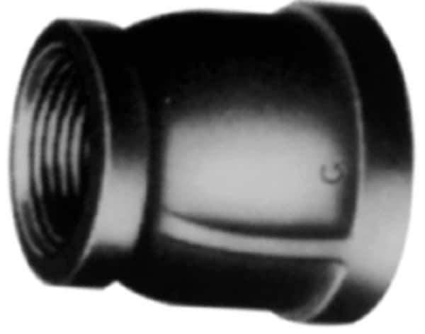 Made in USA - Class 150, 4 x 2" Galvanized Pipe Reducing Coupling - Threaded, Malleable Iron - Apex Tool & Supply