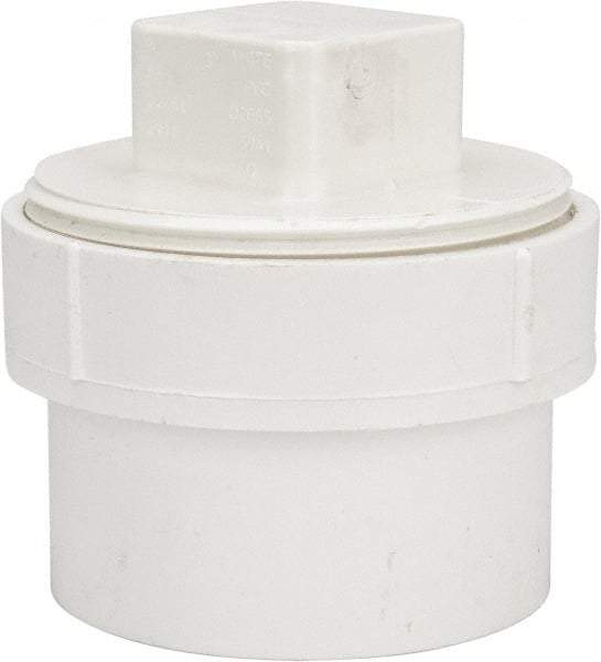 B&K Mueller - 3", PVC Drain, Waste & Vent Pipe Cleanout Adapter - Spig x CO with Plug - Apex Tool & Supply