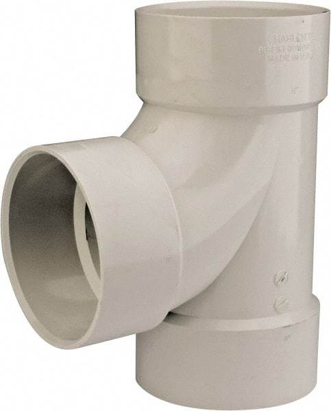 B&K Mueller - 6", PVC Drain, Waste & Vent Pipe Sanitary Tee - Hub x Hub x Hub - Apex Tool & Supply