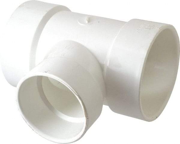 B&K Mueller - 4 x 4 x 3", PVC Drain, Waste & Vent Pipe Reducing Sanitary Tee - Hub x Hub x Hub - Apex Tool & Supply