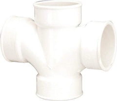 B&K Mueller - 3", PVC Drain, Waste & Vent Pipe Sanitary Cross - All Hub - Apex Tool & Supply