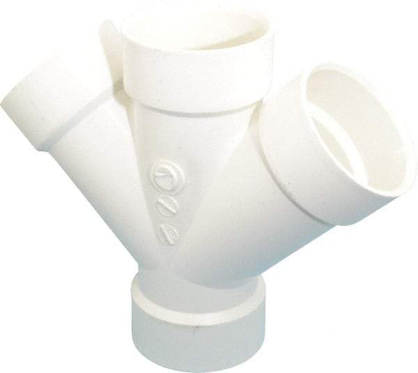 B&K Mueller - 3", PVC Drain, Waste & Vent Pipe 45 Double Wye - All Hub - Apex Tool & Supply