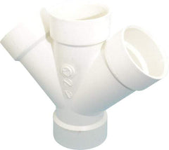 B&K Mueller - 3", PVC Drain, Waste & Vent Pipe 45 Double Wye - All Hub - Apex Tool & Supply