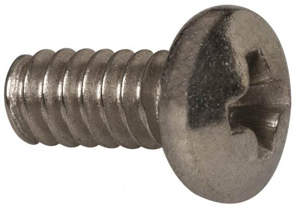 Value Collection - #4-40 UNC, 1/4" Length Under Head Phillips Drive Machine Screw - Pan Head, Grade 316 Stainless Steel, Uncoated, Without Washer - Apex Tool & Supply