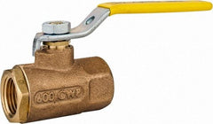 Apollo - 1/2" Pipe, Standard Port, Bronze Standard Ball Valve - 2 Piece, Inline - One Way Flow, FNPT x FNPT Ends, Lever Handle, 600 WOG, 125 WSP - Apex Tool & Supply