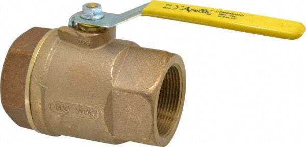 Apollo - 2-1/2" Pipe, Standard Port, Bronze Standard Ball Valve - 2 Piece, Inline - One Way Flow, FNPT x FNPT Ends, Lever Handle, 600 WOG, 125 WSP - Apex Tool & Supply