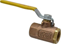 Apollo - 1/2" Pipe, Standard Port, Bronze Steam Service Ball Valve - 2 Piece, Inline - One Way Flow, FNPT x FNPT Ends, Lever Handle, 600 WOG, 250 WSP - Apex Tool & Supply