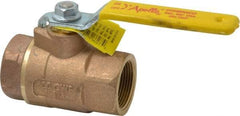 Apollo - 1-1/4" Pipe, Standard Port, Bronze Steam Service Ball Valve - 2 Piece, Inline - One Way Flow, FNPT x FNPT Ends, Lever Handle, 600 WOG, 250 WSP - Apex Tool & Supply