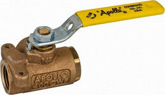 Apollo - 1/2" Pipe, Standard Port, Bronze Standard Ball Valve - Three Way, FNPT x FNPT x FNPT Ends, Lever Handle, 400 WOG - Apex Tool & Supply