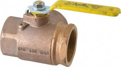 Apollo - 2" Pipe, Large Port, Bronze Standard Ball Valve - Three Way, FNPT x FNPT x FNPT Ends, Lever Handle, 400 WOG - Apex Tool & Supply