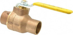 Apollo - 1-1/4" Pipe, Standard Port, Bronze Standard Ball Valve - 2 Piece, Inline - One Way Flow, Soldered x Soldered Ends, Lever Handle, 600 WOG, 125 WSP - Apex Tool & Supply