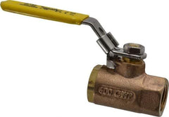 Apollo - 1/2" Pipe, Bronze Standard Ball Valve - 2 Piece, Inline - One Way Flow, FNPT x FNPT Ends, Locking Lever Handle, 600 WOG - Apex Tool & Supply